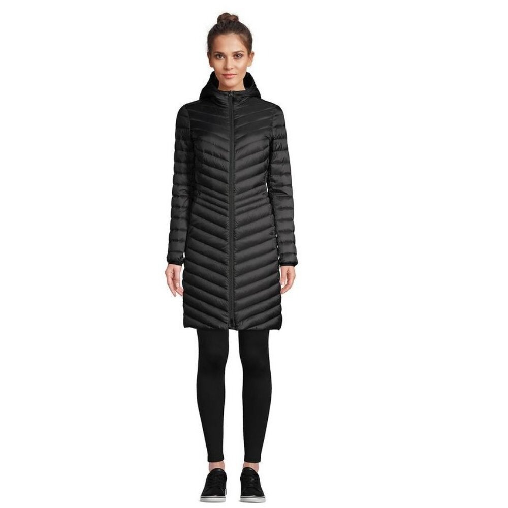 NWOT Lands End Coat, Womens down ultra light packable black Sz XS Petite Jacket